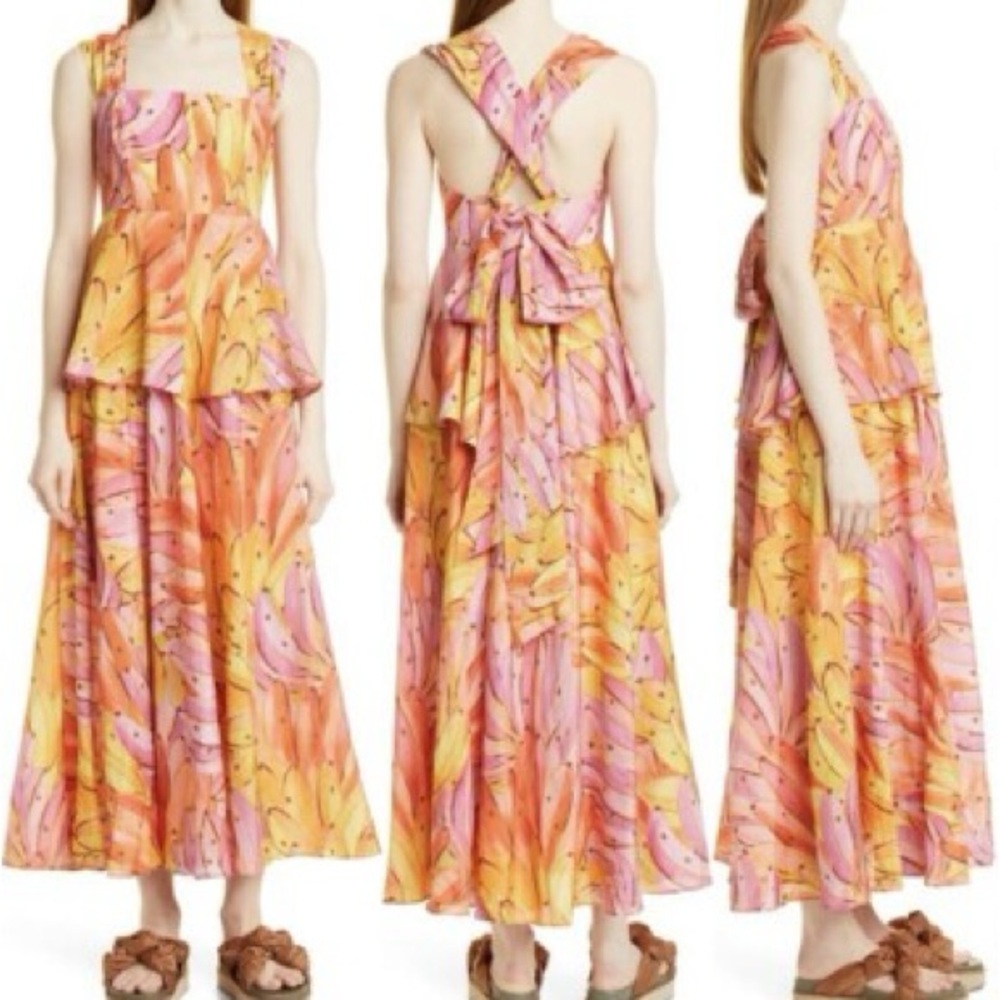 Farm Rio Sunset Banana Maxi Dress